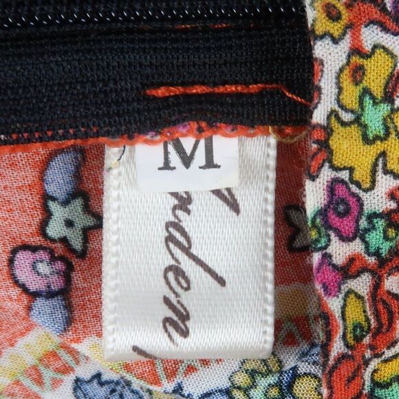 ARDEN FURTADO ORANGE FLORAL HALTER HIGH NECK ROMPER SIZE MEDIUM - Picture 4 of 9